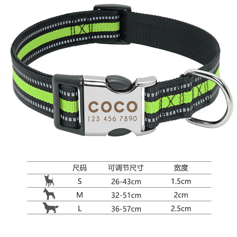 Reflective Engravable Dog Collar