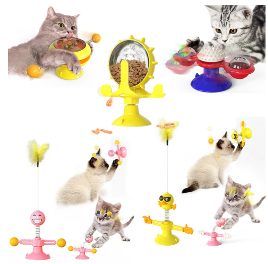 Rotating Cat Windmill Toy