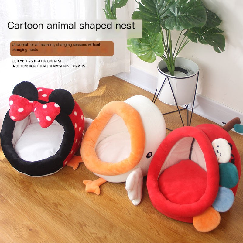 Four-Seasons Plush Pet Bed