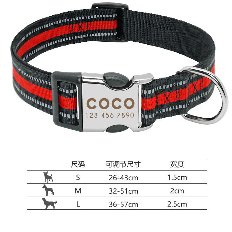 Reflective Engravable Dog Collar