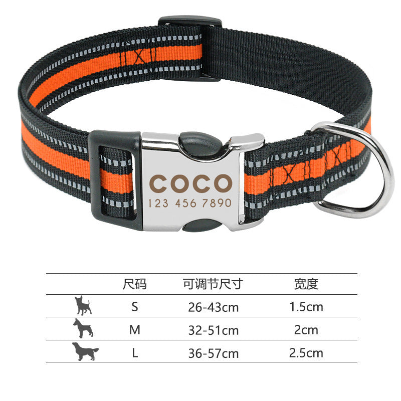 Reflective Engravable Dog Collar