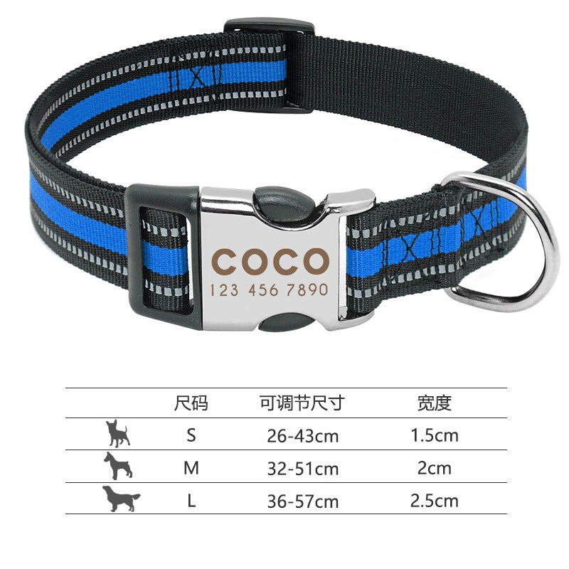 Reflective Engravable Dog Collar